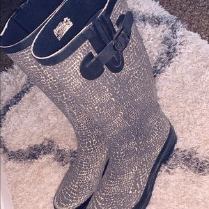 Snake Print Rain Boots- Size 8